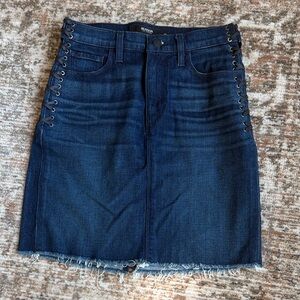 Hudson Frayed Dark Blue Denim Mini Skirt size 26